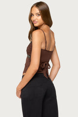 Aika Beaded Ruched Tank Top