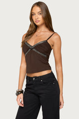 Aika Beaded Ruched Tank Top