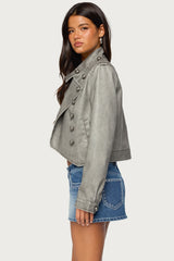 Torie Faux Leather Napoleon Jacket