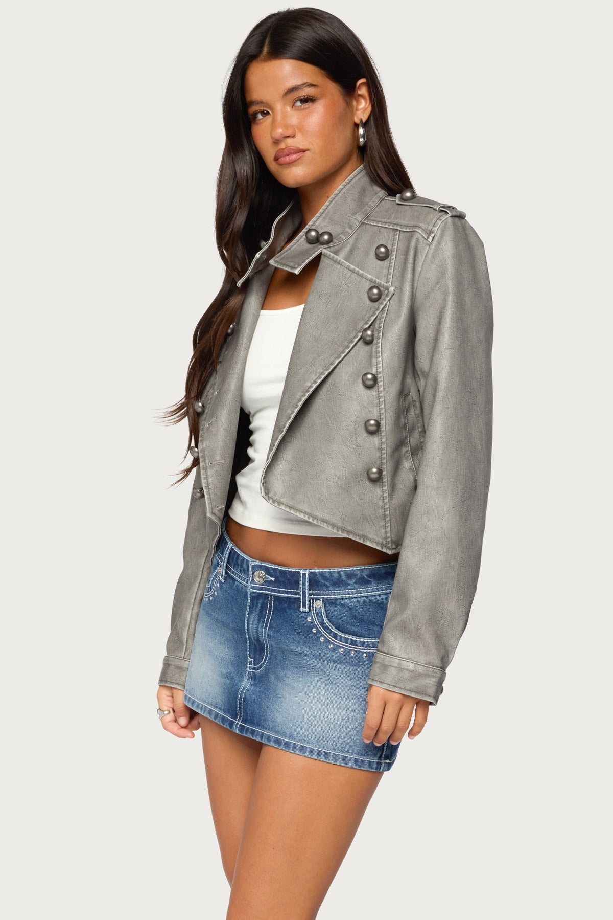 Torie Faux Leather Napoleon Jacket