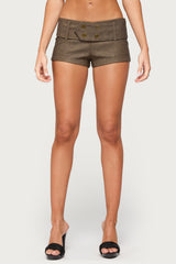 Darsy Faux Leather Micro Shorts