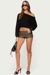 Darsy Faux Leather Micro Shorts