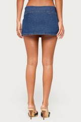 Laela Grommet Belt Denim Mini Skort