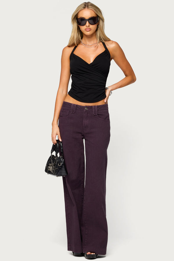 Taile Ruched Wrap Halter Top view 2