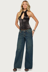 Yaeva Cutout Lace Up Corset