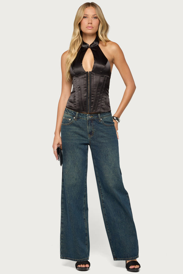 Yaeva Cutout Lace Up Corset
