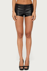 Zaci Faux Crocodile Leather Micro Shorts