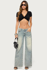 Neila Twist Front Cropped Top