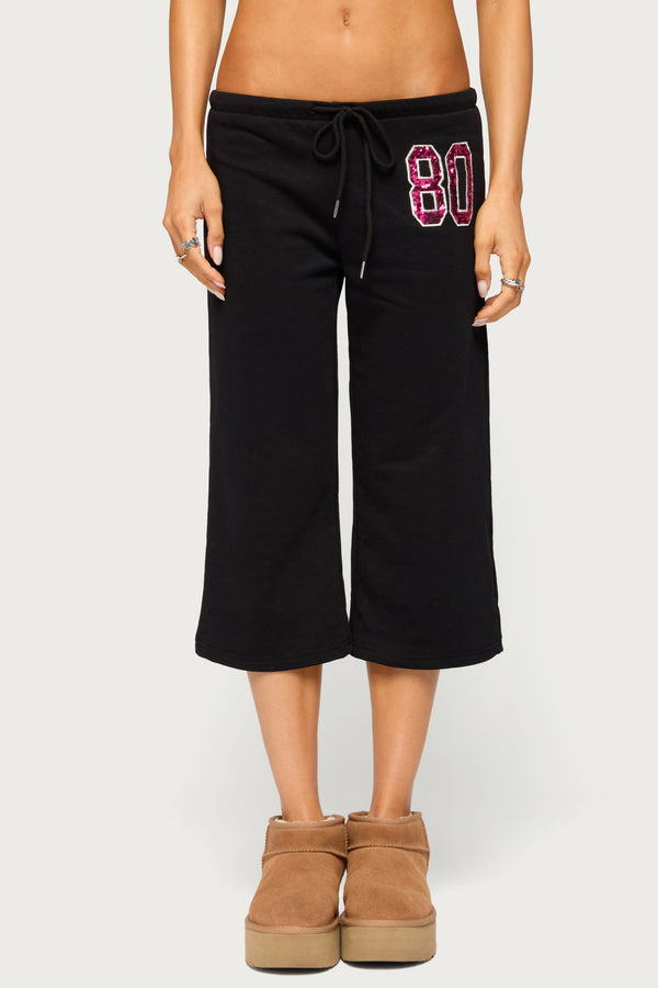 80 Sequin Capri Sweatpants