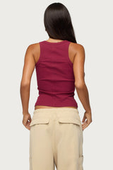 80 Stripey Ribbed Tank Top