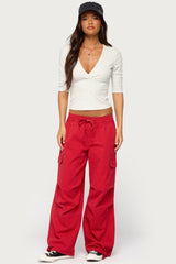 Garla V Neck Three-Quarter Sleeve Top
