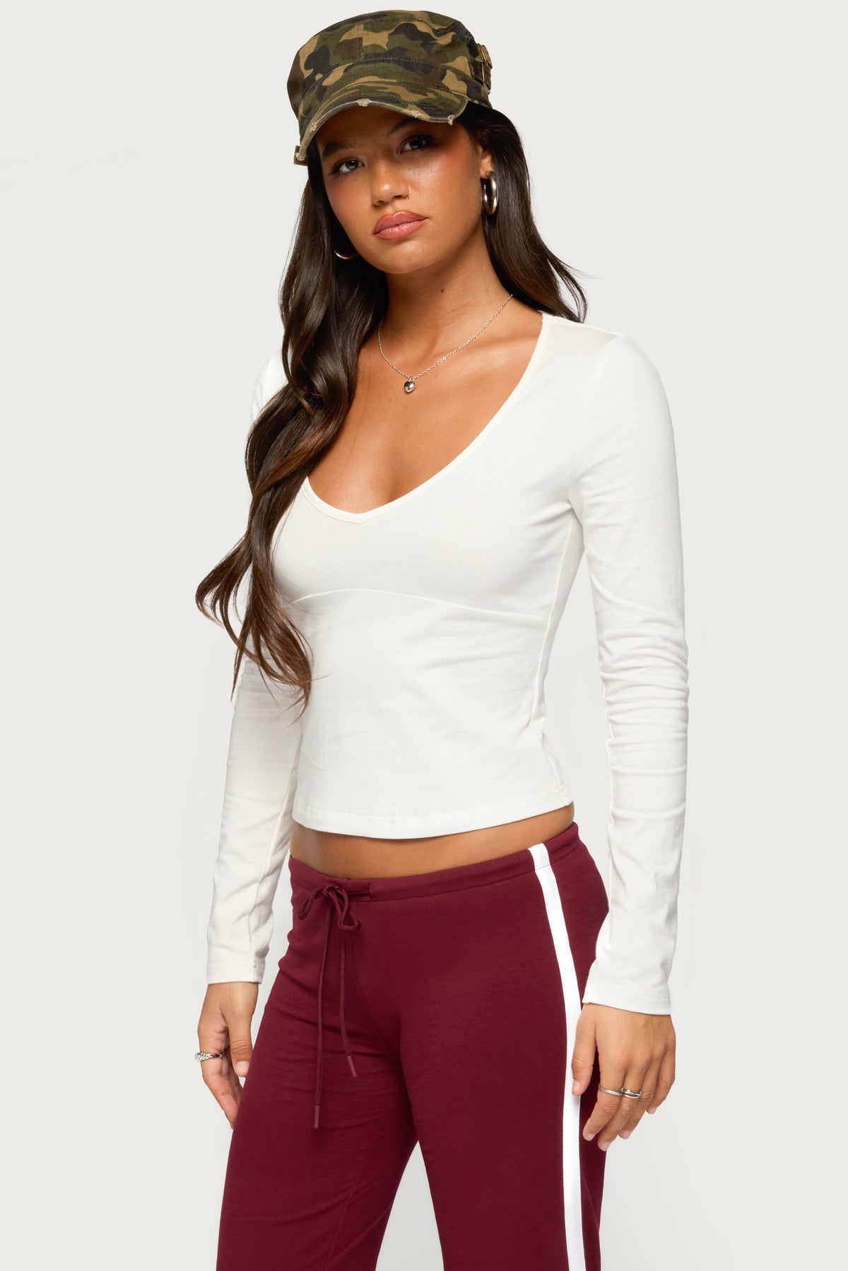 Feva V Neck Long Sleeve Top