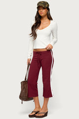 Milene Contrast French Terry Capri Pants