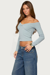 Asli Off Shoulder Fit Twisted Top