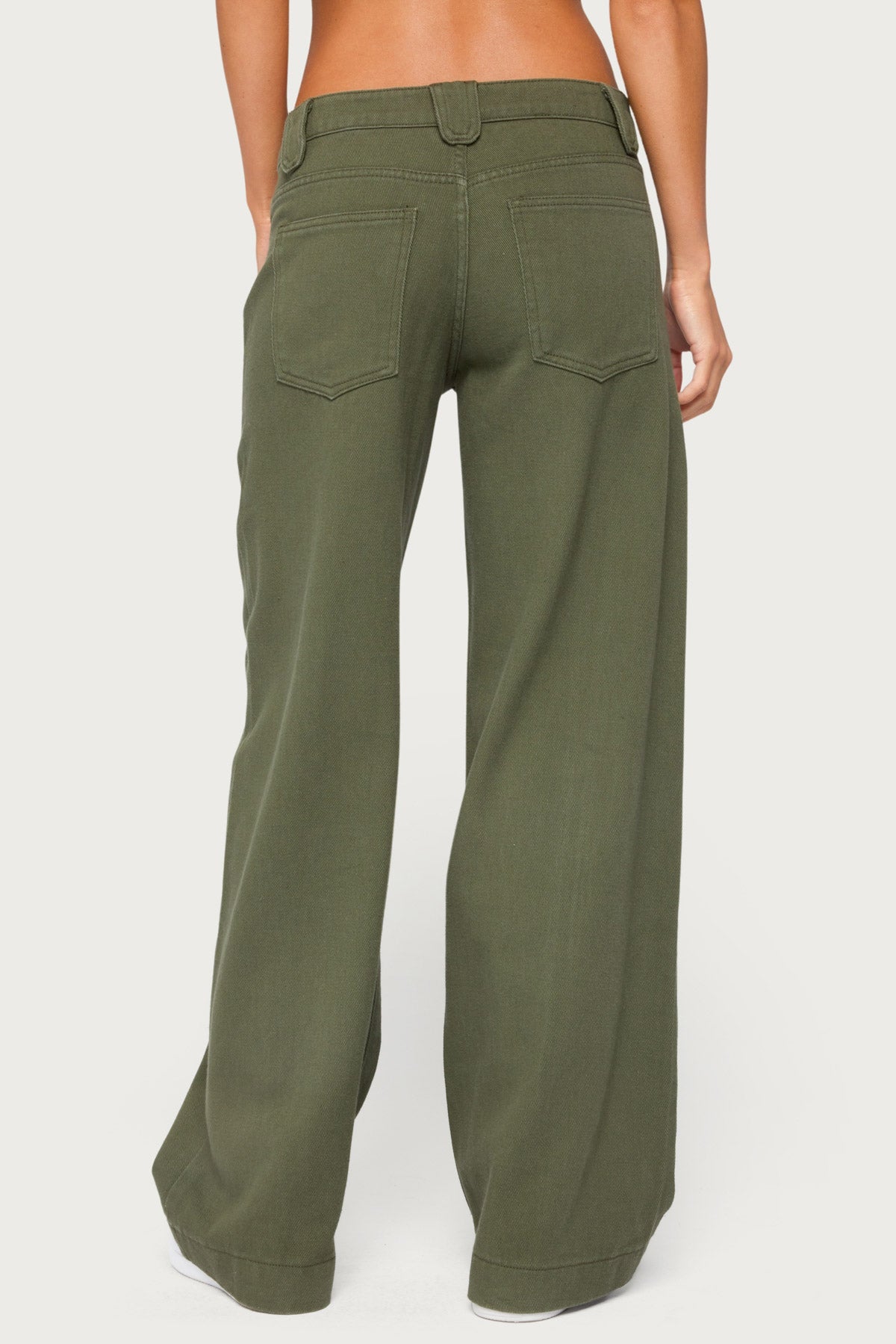 Pascale Stitched Low Rise Wide Leg Jeans