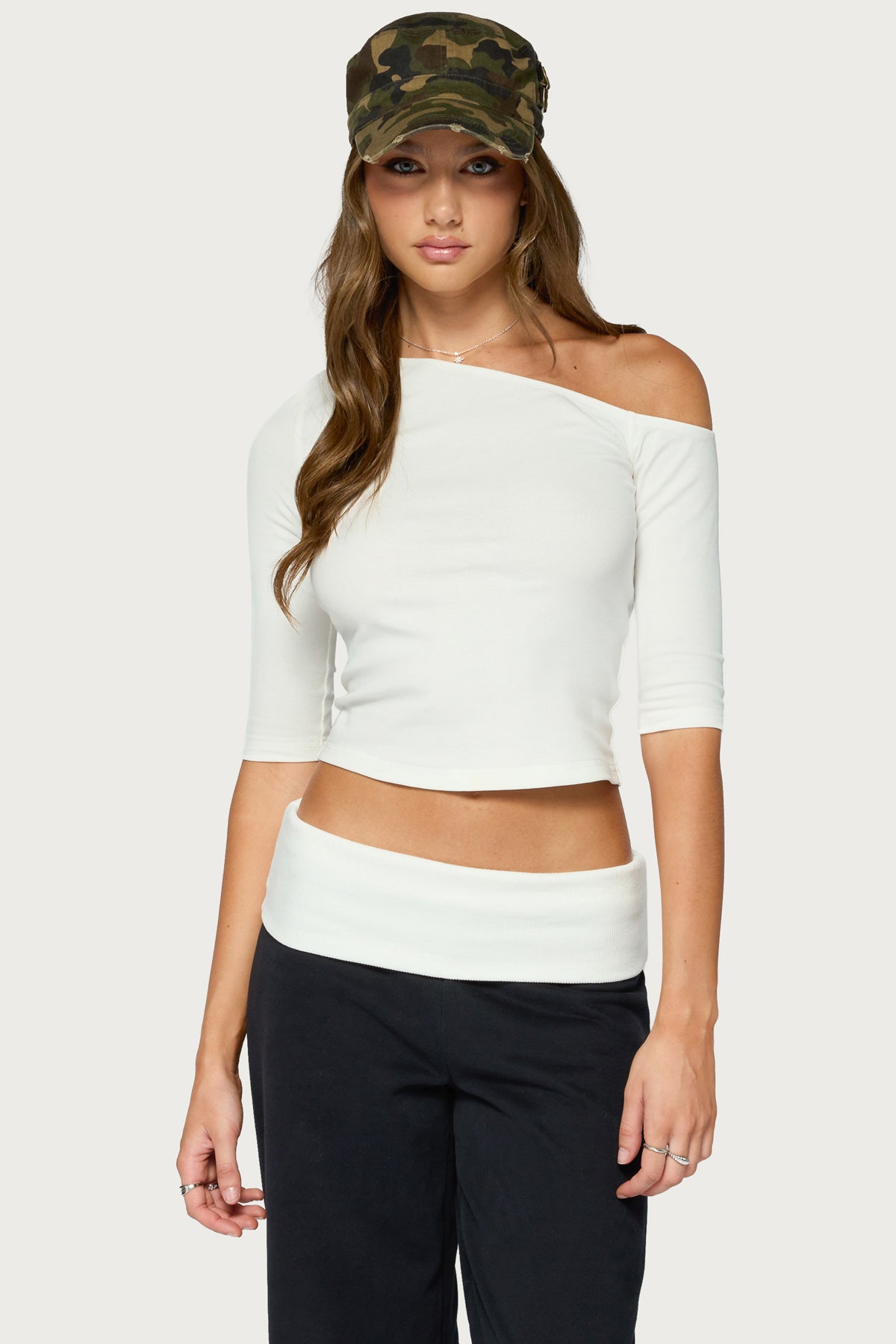 Abie Off Shoulder Three-Quarter Sleeve Top