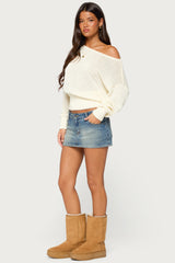 Parra Textured Knit Off Shoulder Sweater