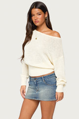 Parra Textured Knit Off Shoulder Sweater