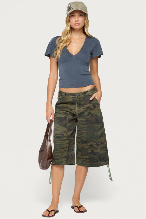 Naci Flutter V Neck Top