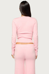 Eddie Knit Long Sleeve Wrap Top