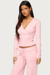 Eddie Knit Long Sleeve Wrap Top