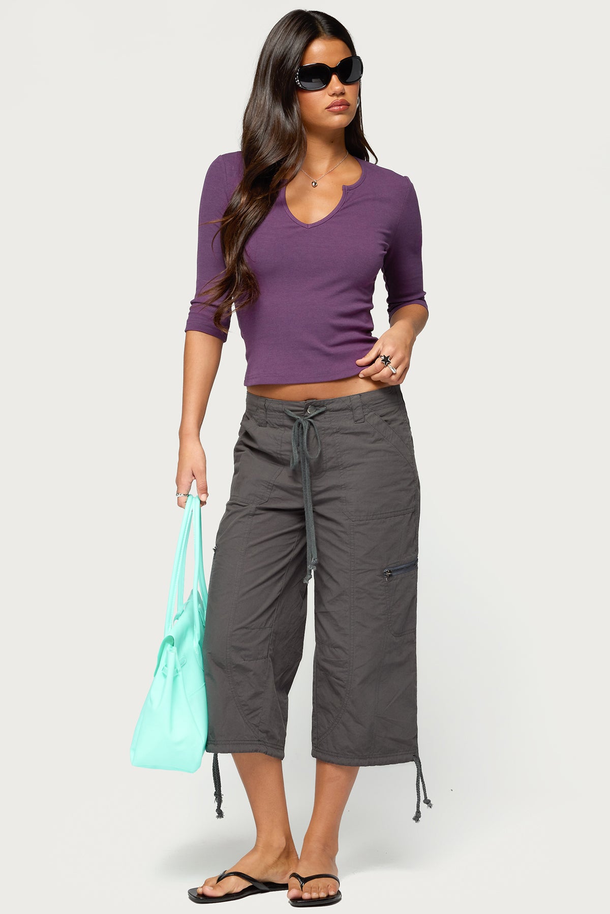 Quila Ribbed Three-Quarter Sleeve Top