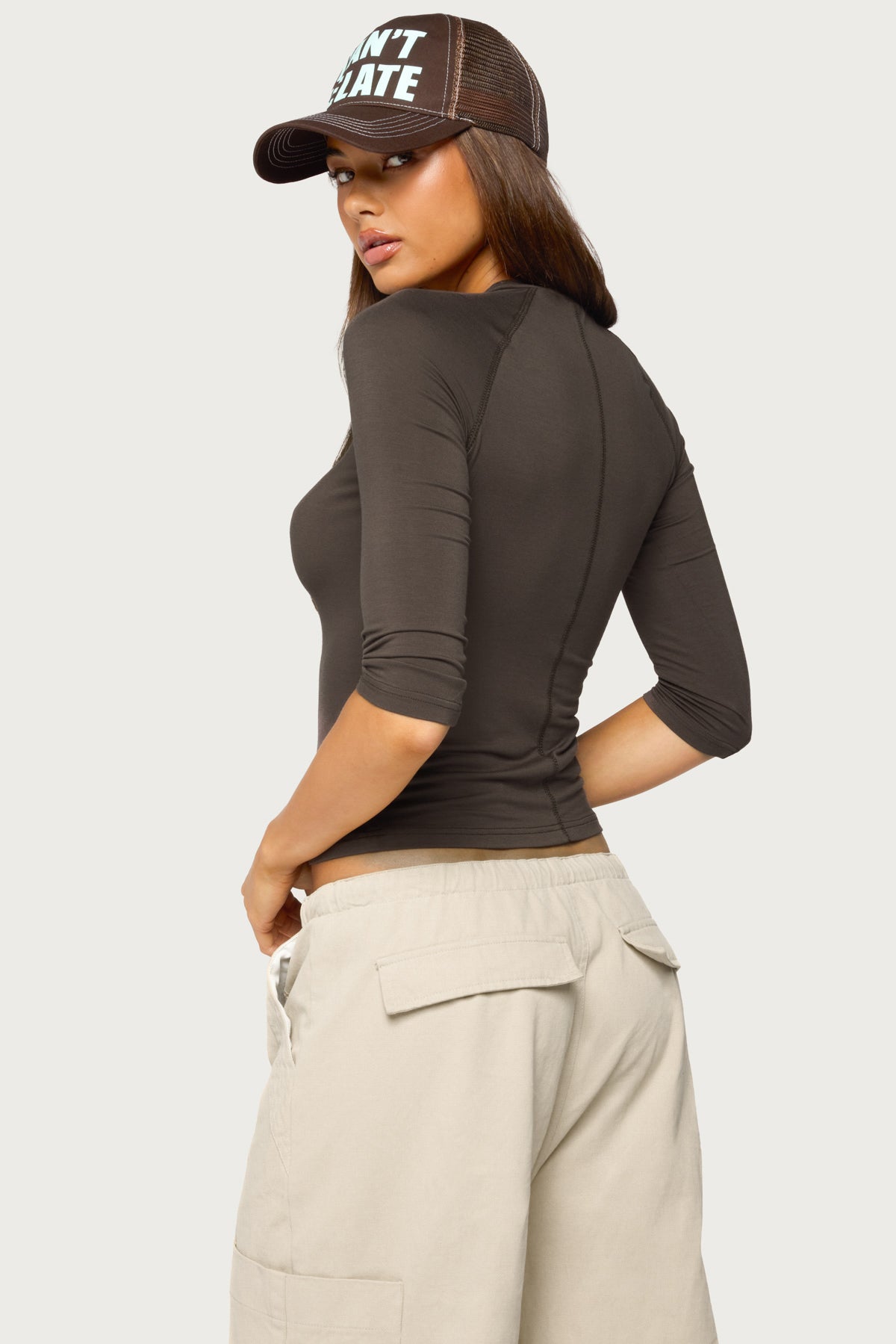 Agnez Quarter Sleeve Raglan Top