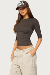 Agnez Quarter Sleeve Raglan Top