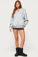Dj Lover Zip Up Oversized Hoodie