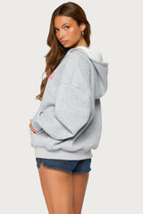 Dj Lover Zip Up Oversized Hoodie