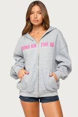 DJ Lover Zip Up Oversized Hoodie