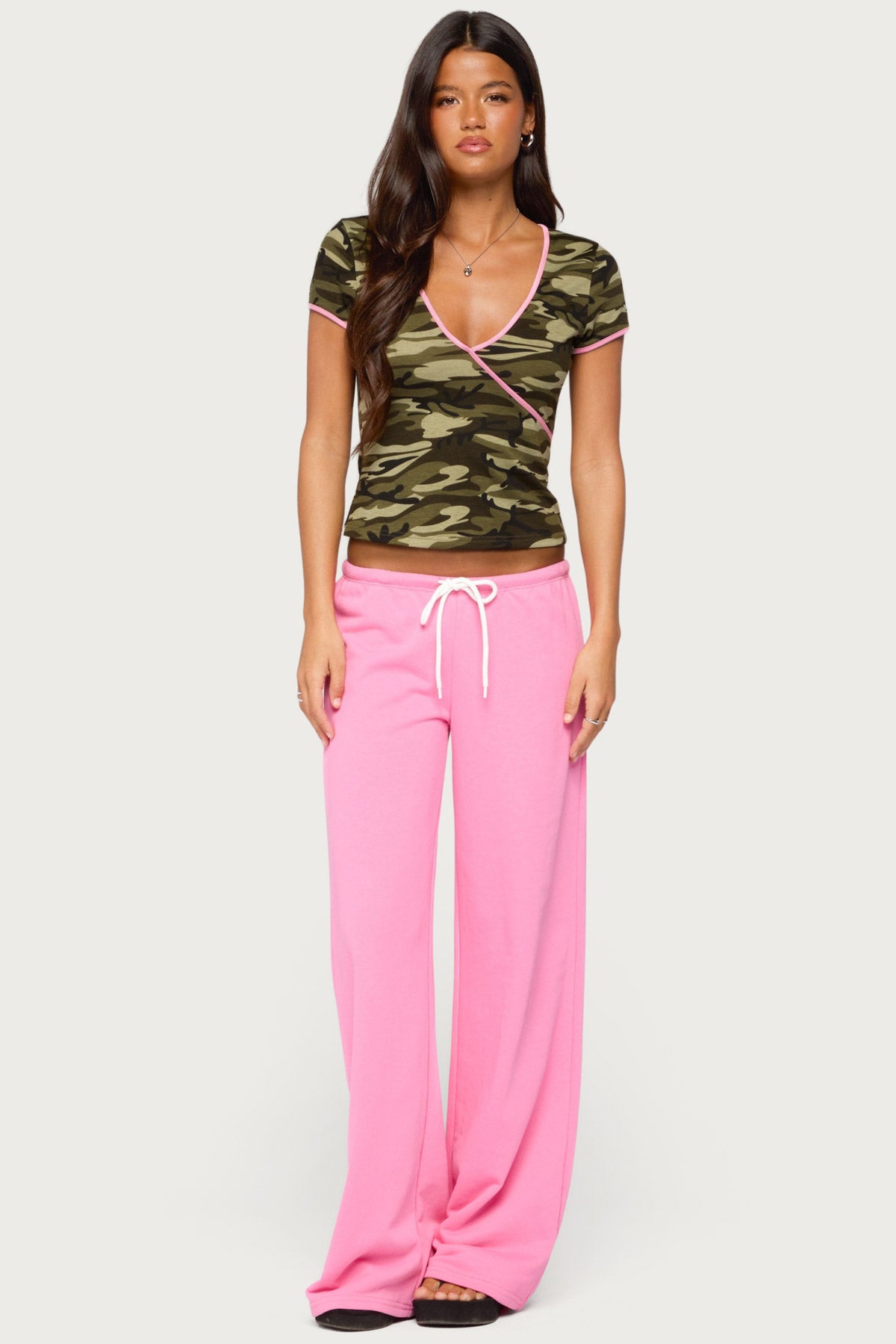 Teana Contrast Camo Top