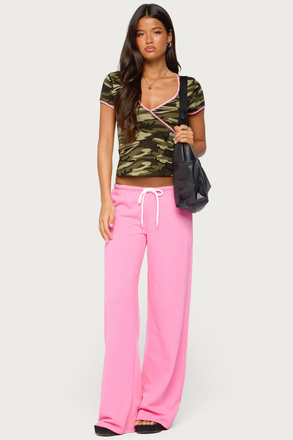 Teana Contrast Camo Top
