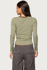 Yania Striped Long Sleeve Top