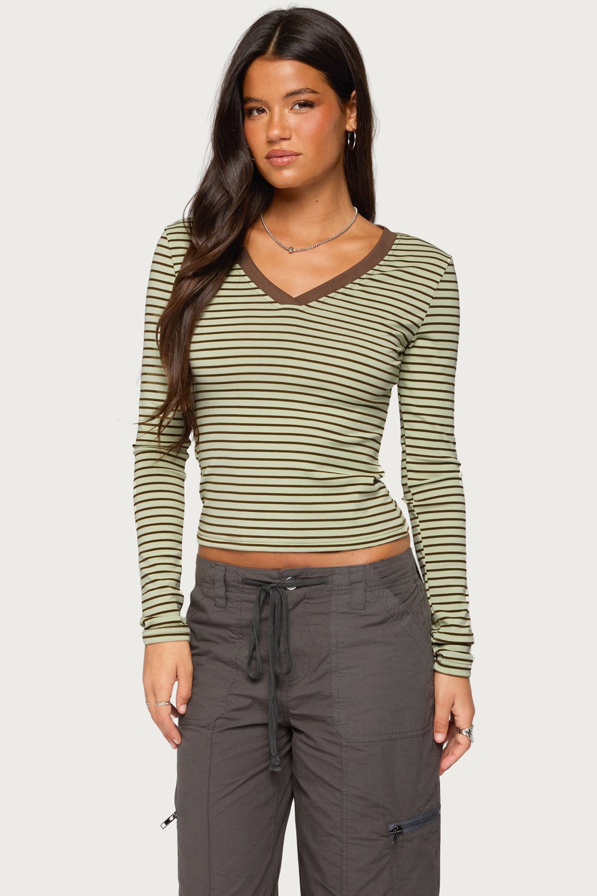 Yania Striped Long Sleeve Top