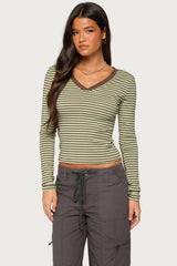 Yania Striped Long Sleeve Top