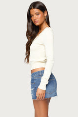 Eeva Iridescent Button Knit Cardigan