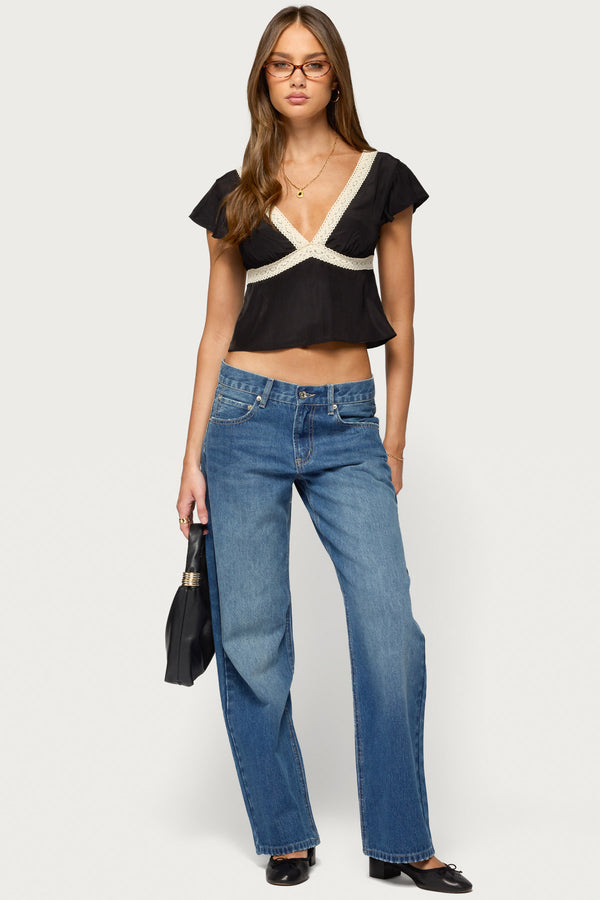 Kaela Lacey Flutter Sleeve Top view 2