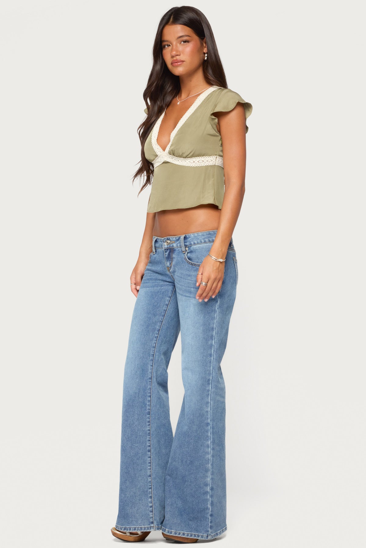 Kaela Lacey Flutter Sleeve Top