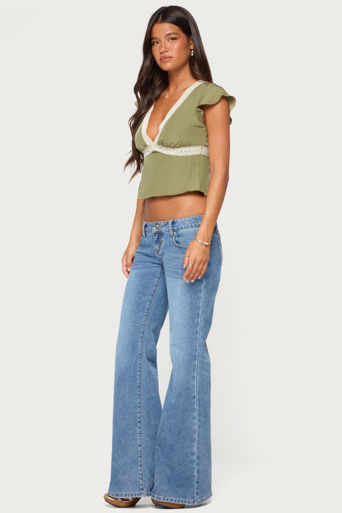 Kaela Lacey Flutter Sleeve Top