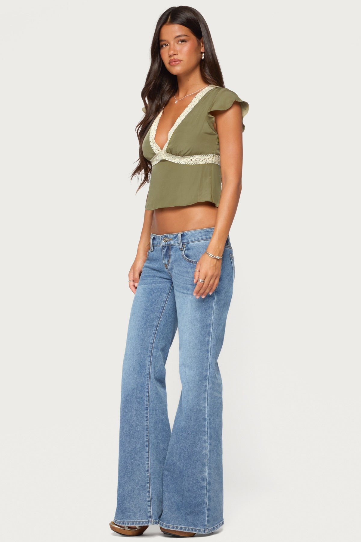 Kaela Lacey Flutter Sleeve Top