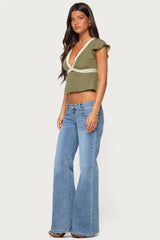 Kaela Lacey Flutter Sleeve Top