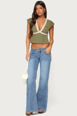 Kaela Lacey Flutter Sleeve Top