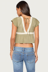Kaela Lacey Flutter Sleeve Top