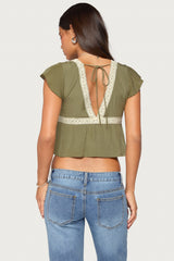 Kaela Lacey Flutter Sleeve Top