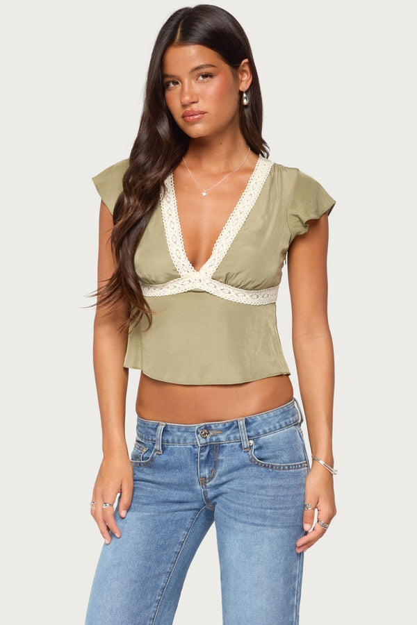 Kaela Lacey Flutter Sleeve Top