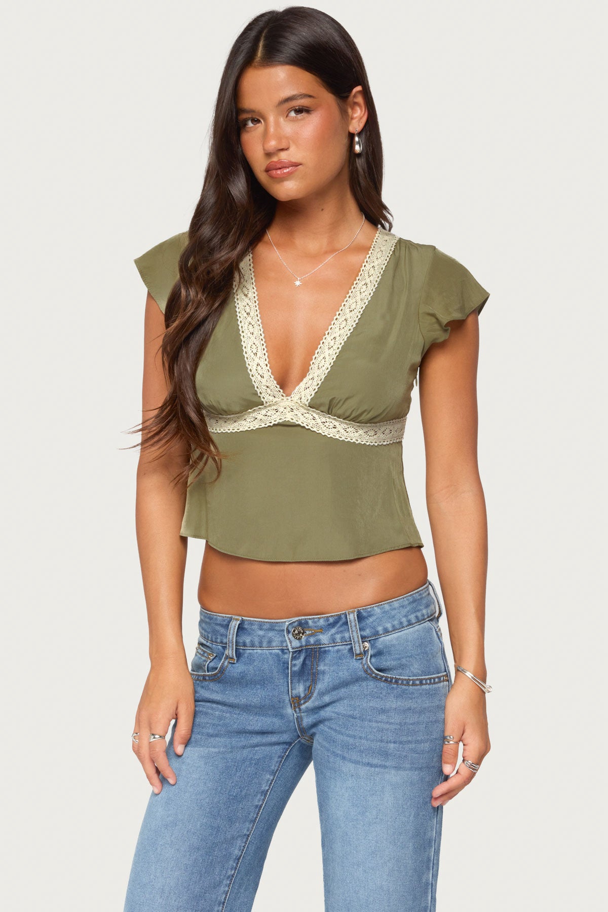 Kaela Lacey Flutter Sleeve Top