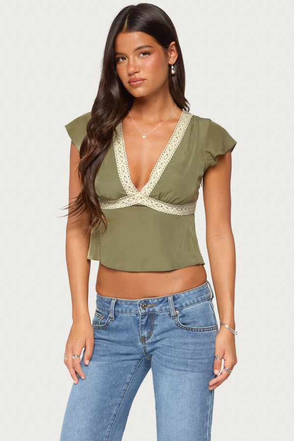 Kaela Lacey Flutter Sleeve Top