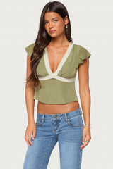 Kaela Lacey Flutter Sleeve Top
