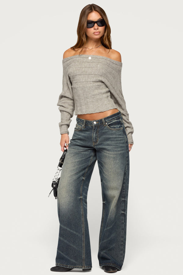 Leva Off Shoulder Knitted Sweater